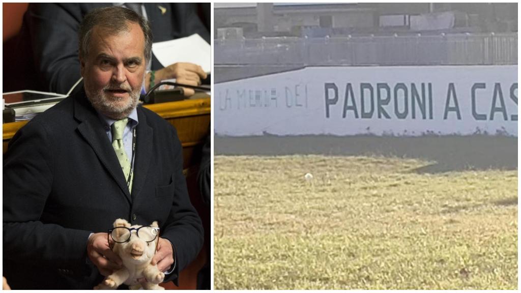 Pontida Insulti Alla Lega Sul Muro Delladunata E Sulla Sede Dedicata