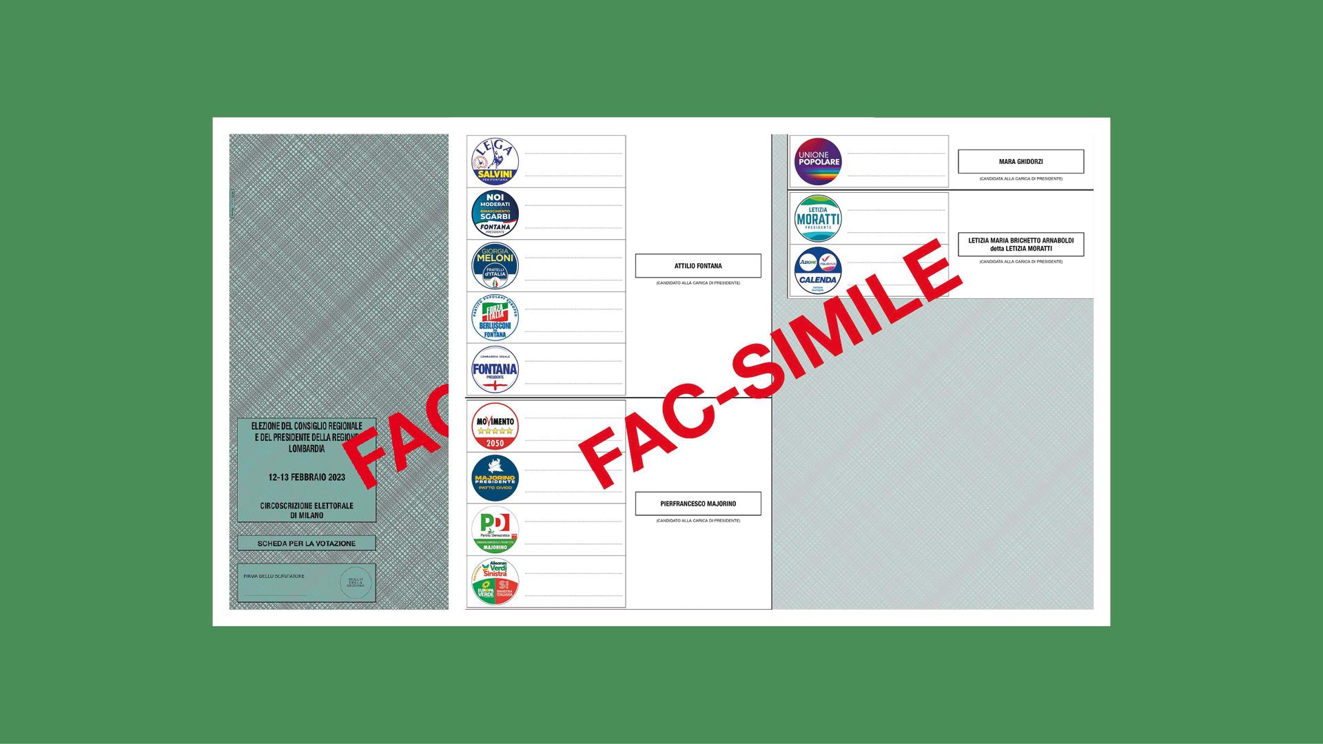 Fac Simile Scheda Elettorale Delle Elezioni Regionali 2023 Lombardia