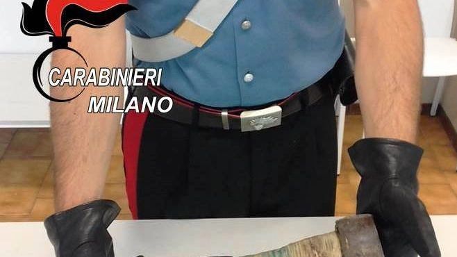 L'ascia sequestrata dai carabinieri