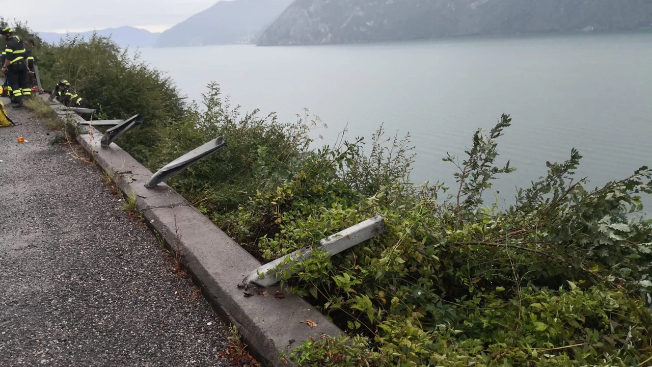 Il punto in cui camion è uscito di strada