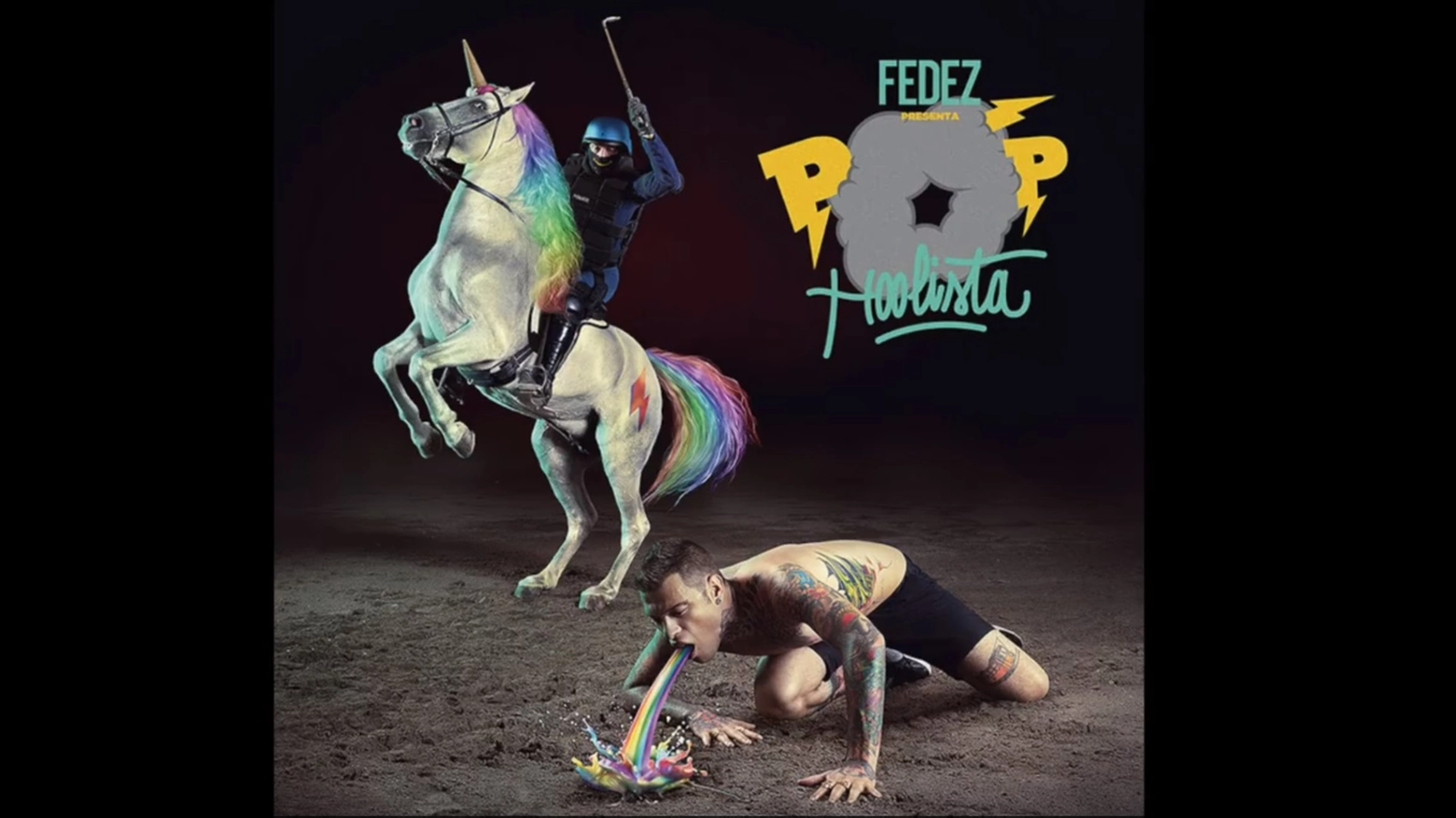 La copertina di Pop-hoolista, l'album di Fedez al centro delle polemiche