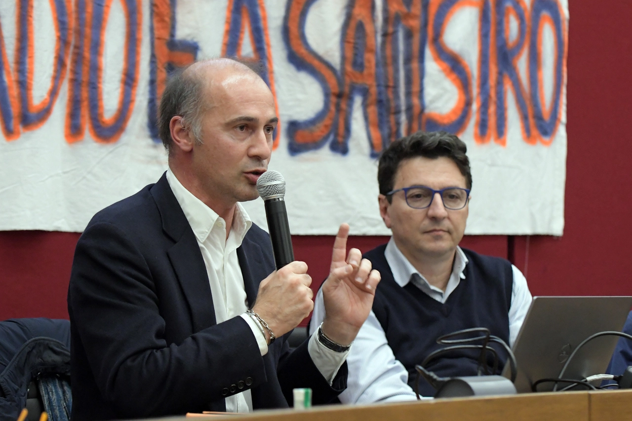 Riccardo Aceti (docente del Politecnico) e Innocente Curci (Comitato no stadio)