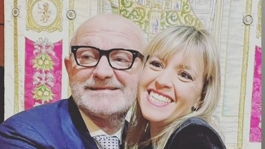 Andrea Pucci con Silvia Sardone prima della cerimonia degli Ambrogini d'oro 2023