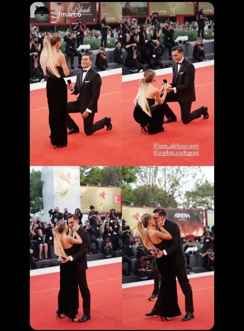 Sophie Codegoni e Alessandro Basciano si sposano: la proposta sul red carpet di Venezia