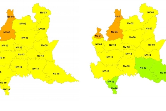 La mappa dell'allerta neve