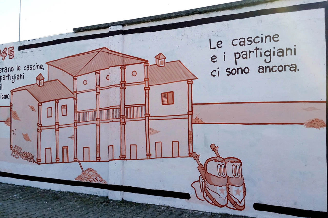 Il murales antifascista di Rouge ad Arconate