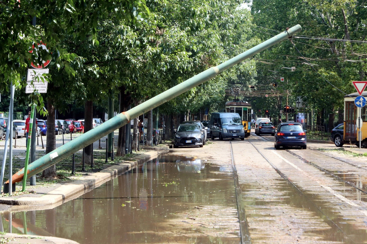 Linea elettrica fuori uso in via Mario Pagano, angolo via Ariosto