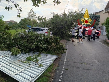 Tromba d’aria e temporale nel Milanese. Decine gli alberi caduti e i tetti scoperchiati dal vento tra Rho e Pregnana