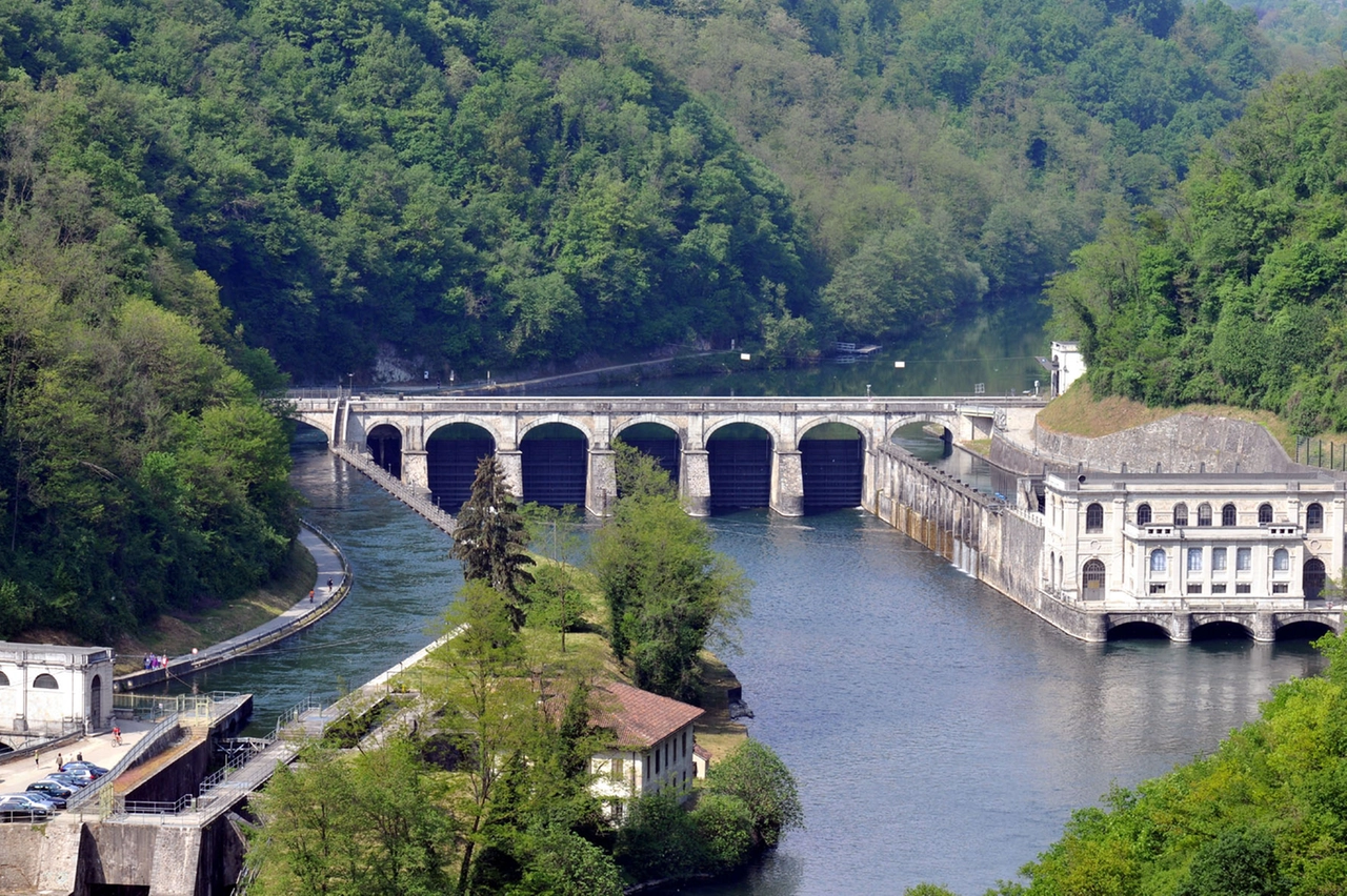 Il fiume Adda e il naviglio di Paderno