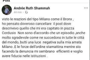 Il secondo post Facebook di Andrée Ruth Shammah