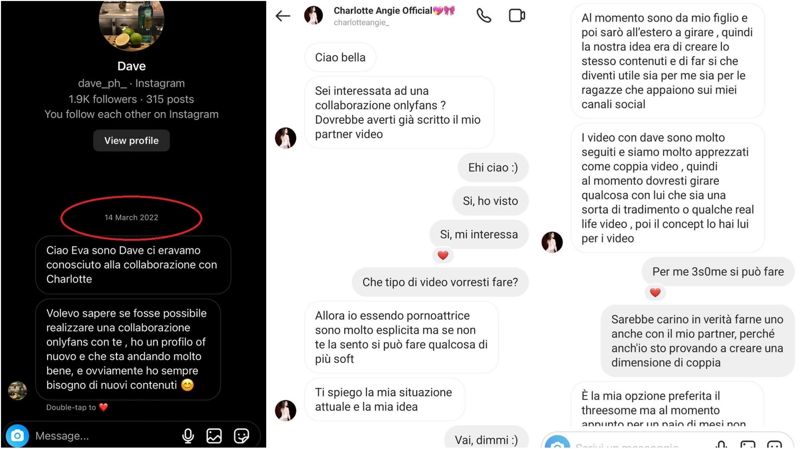 Due mesi dopo l'omicidio Davide Fontana contatta dal suo account personale Eva Generosi. Alla mancata risposta di lei, scrive utilizzando l'account di Carol Maltesi e dicendo "Dovrebbe averti scritto il mio partner video"