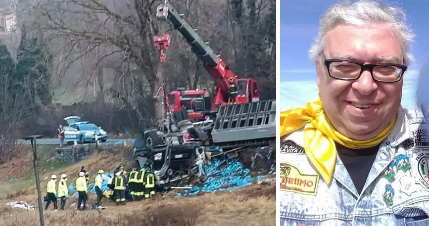 Saluta la compagna e va a lavorare, Angelo Zenoni si ribalta col Tir e muore a Endine