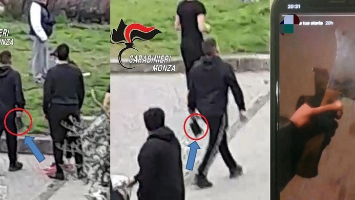 Rissa con machete tra ragazzi (frame video carabinieri)