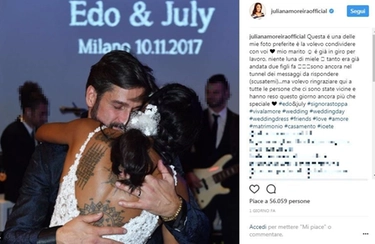 Matrimonio Edoardo Stoppa e Juliana Moreira: il giorno speciale di una sposa rock / FOTO