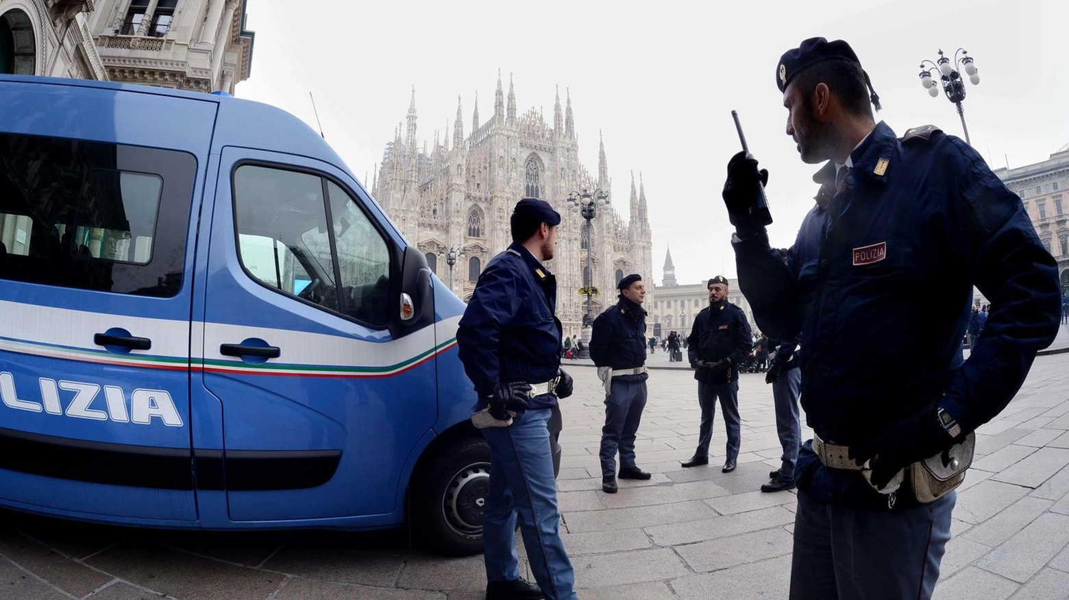 Servizio di polizia in Piazza Duomo (foto di repertorio)