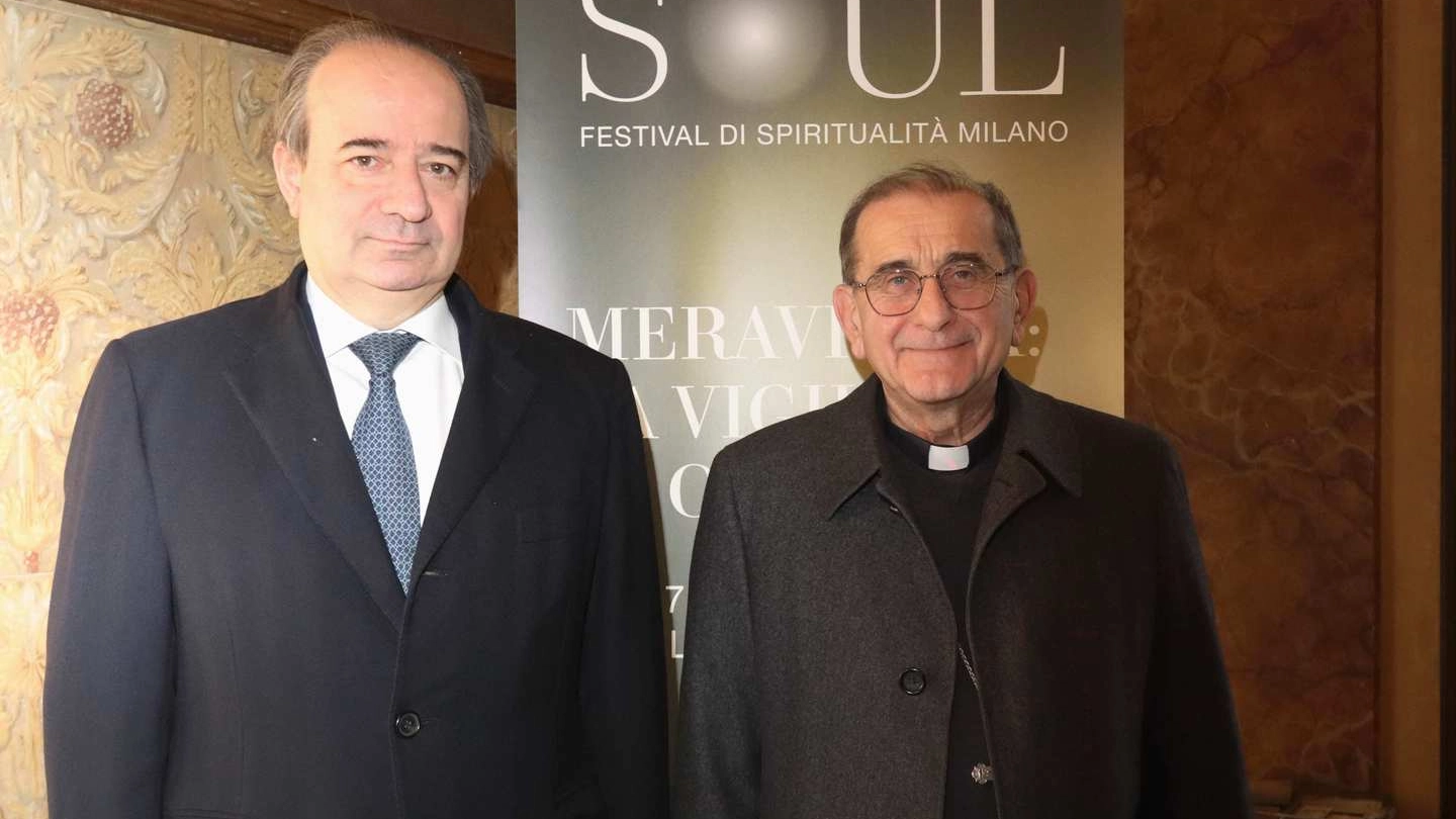 Franco Anelli, rettore della Cattolica, e l’arcivescovo Mario Delpini