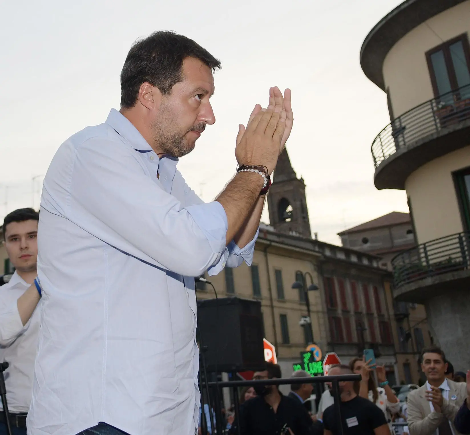 Matteo Salvini incontra Fumagalli e Colombo