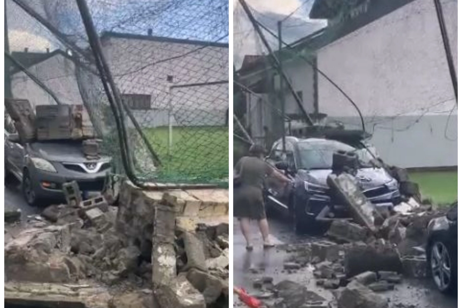 Ornago, crollato il muro del campo da calcio