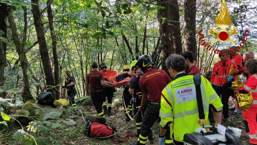 Le operazioni di recupero dell'escursionista