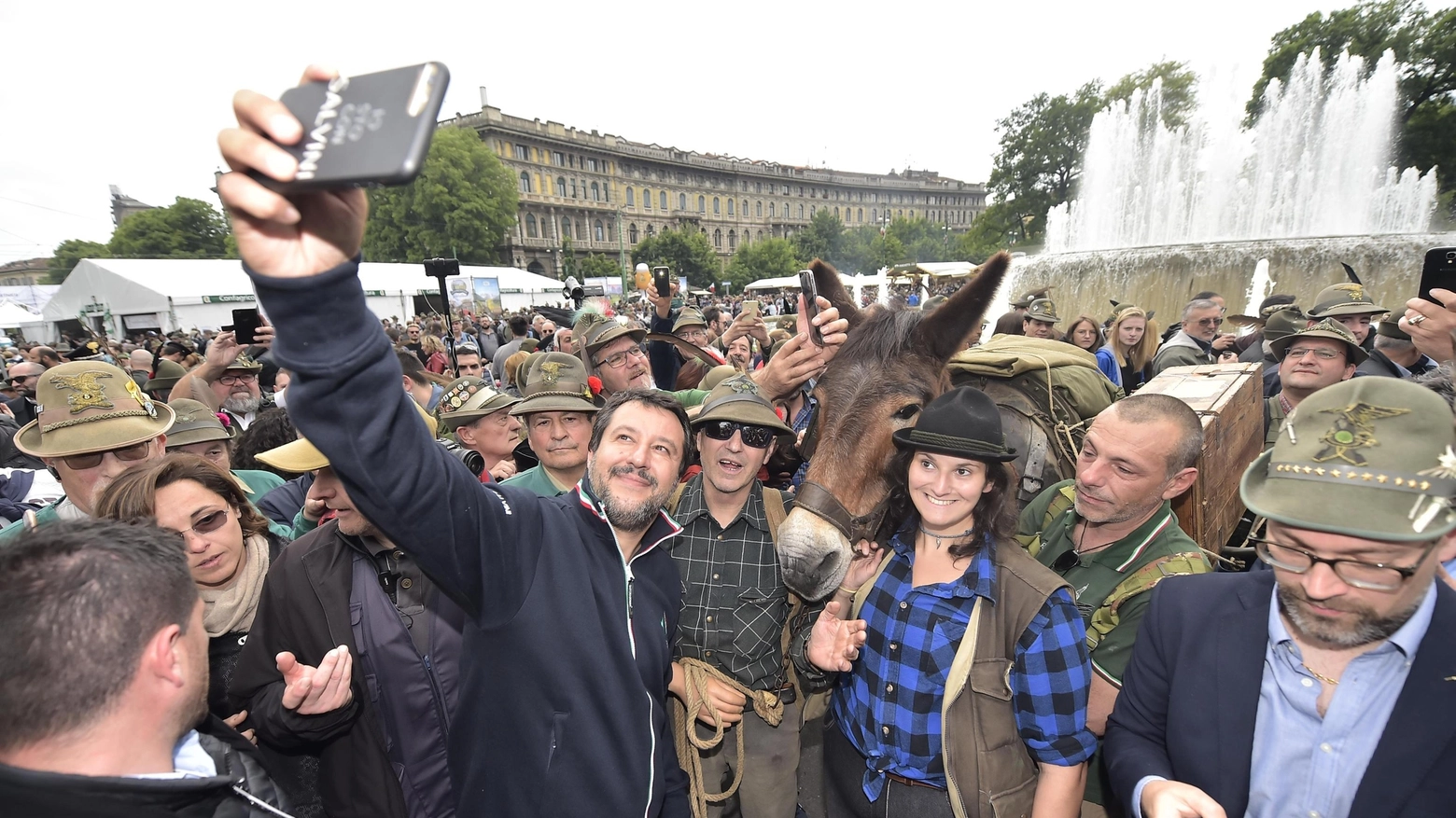 Matteo Salvini all'Adunata degli Alpini