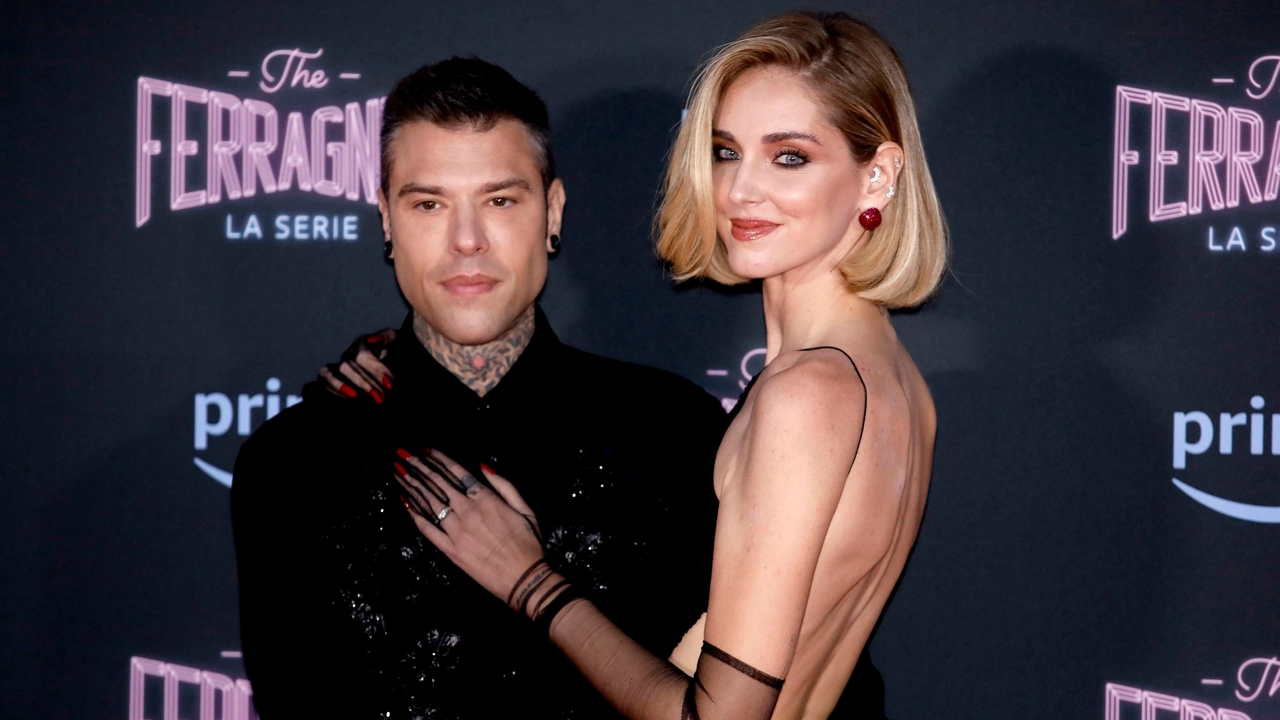 Fedez e Chiara Ferragni alla mpresentazione della serie tv The Ferragnez