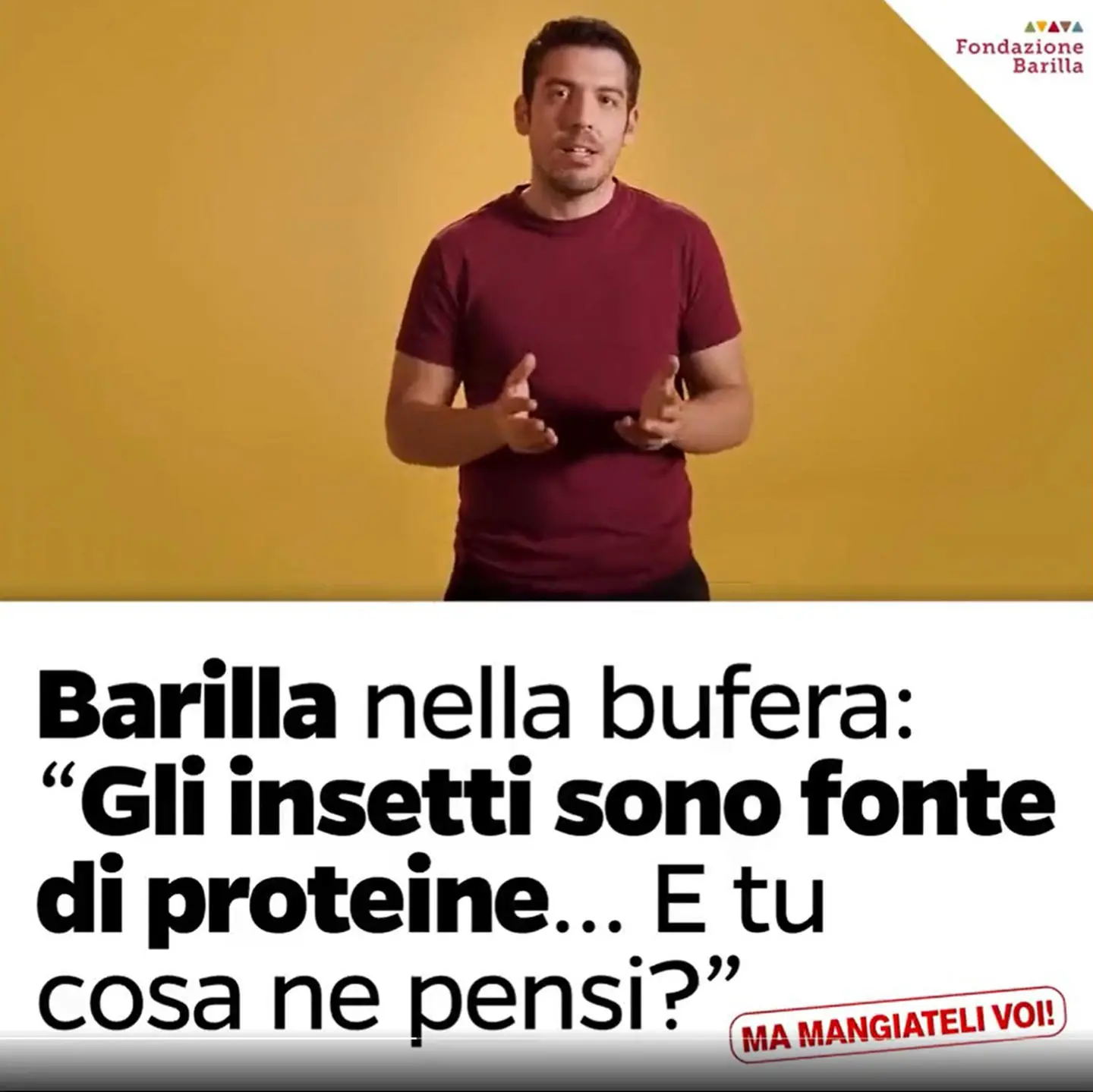 Video Barilla su insetti e pasta. Coldiretti: "Gli italiani non li vogliono nel piatto"