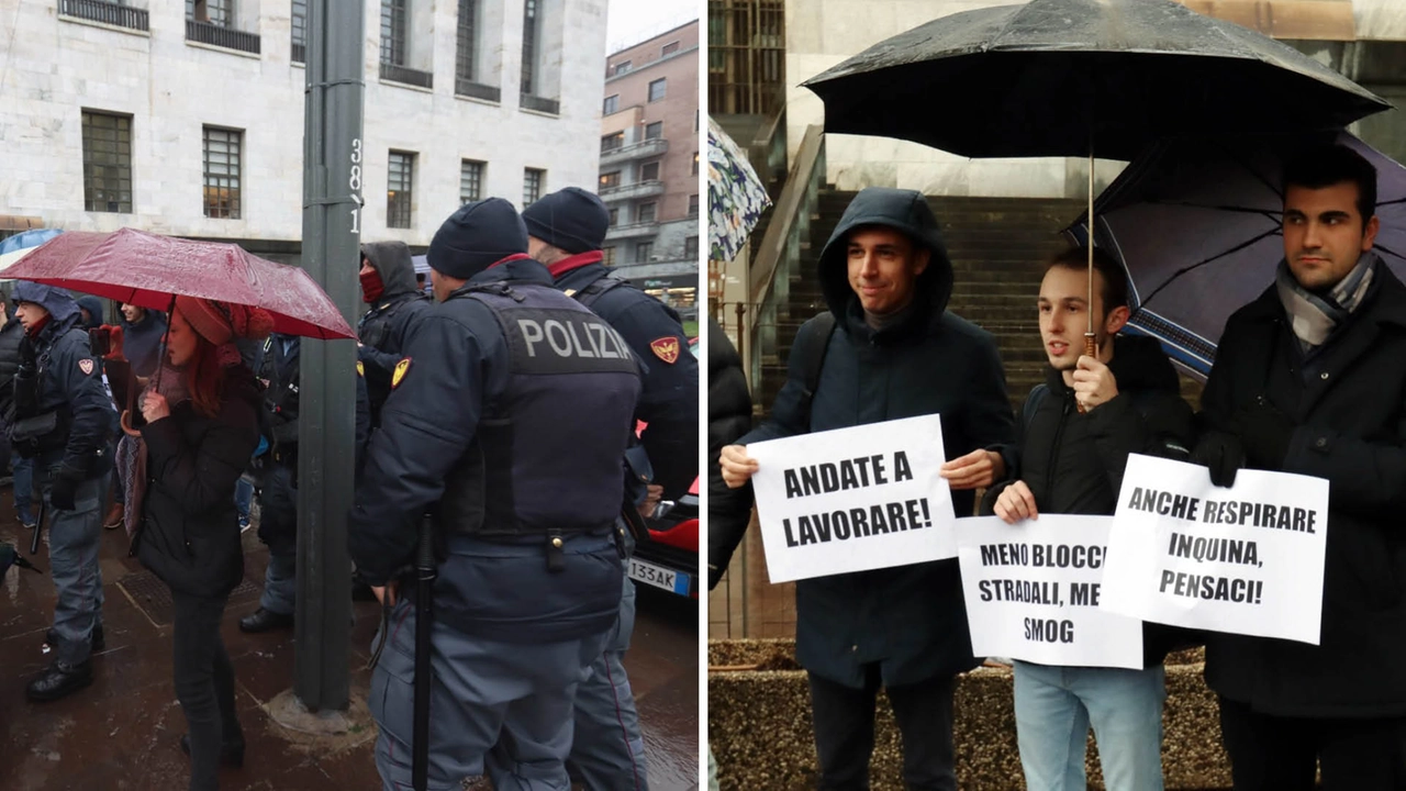 La tensione davanti al tribunale e i militanti della Lega con i cartelloni