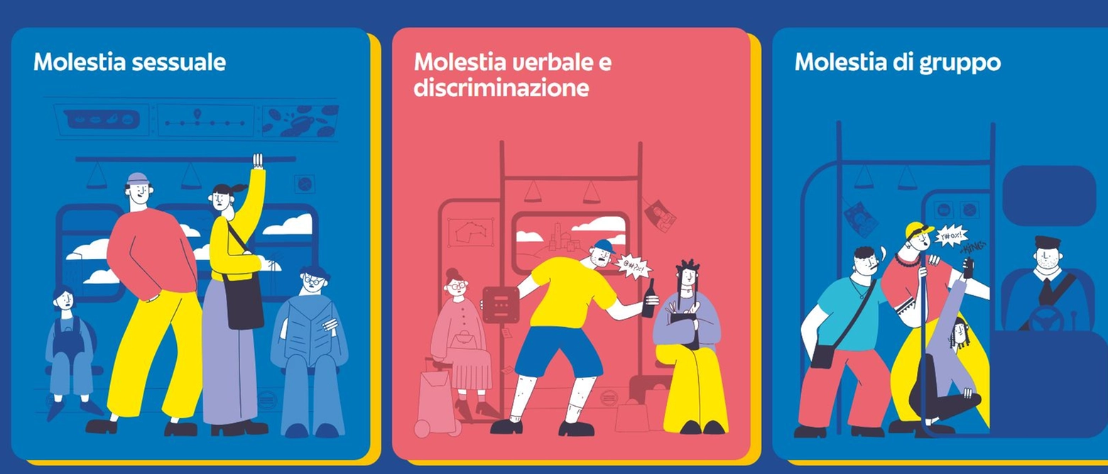 Molestie sui mezzi pubblici (Frame sito internet del progetto 'Marta')