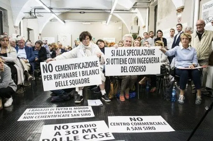 Nuovo San Siro, protesta di piazza