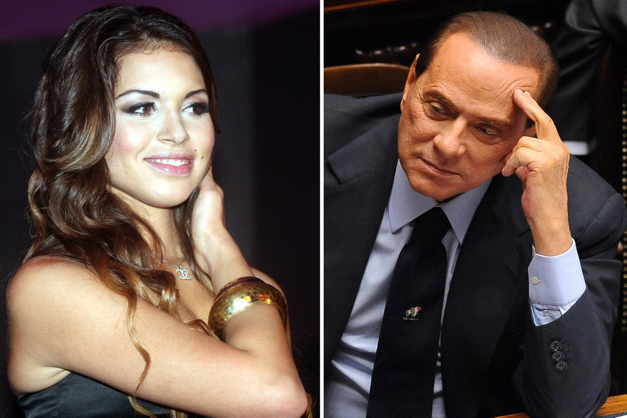 Karima 'Ruby' El Mahroug e Silvio Berlusconi (Ansa)