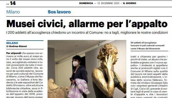 Muro sull’appalto, musei chiusi per protesta