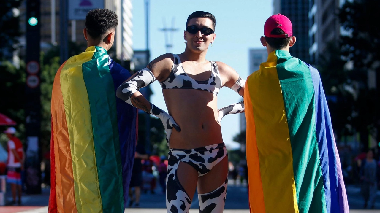 Un immagine del Gay Pride 2023 di San Paolo, in Brasile