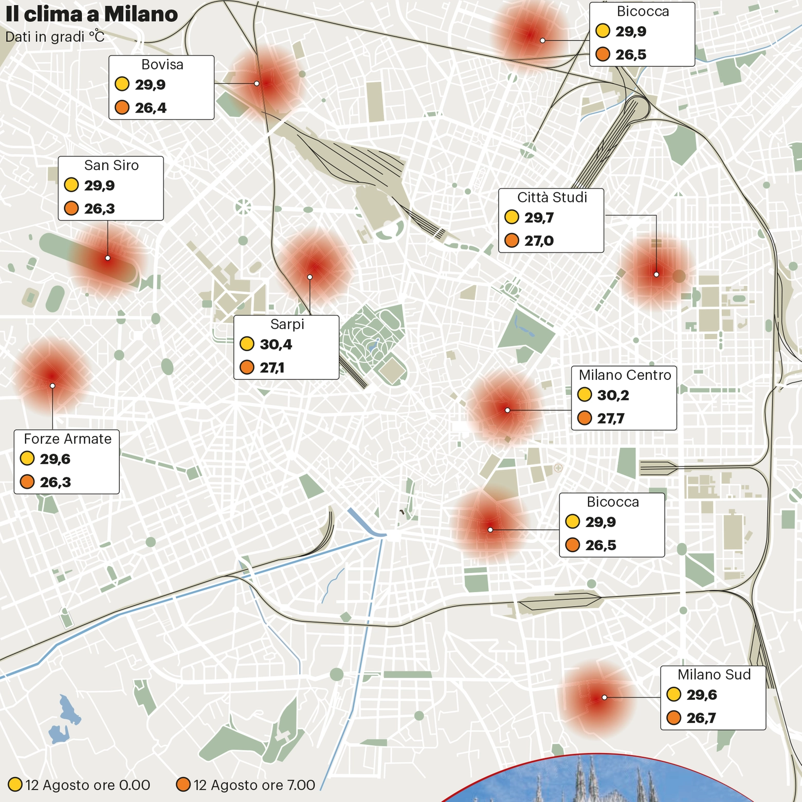 La mappa delle isole di calore