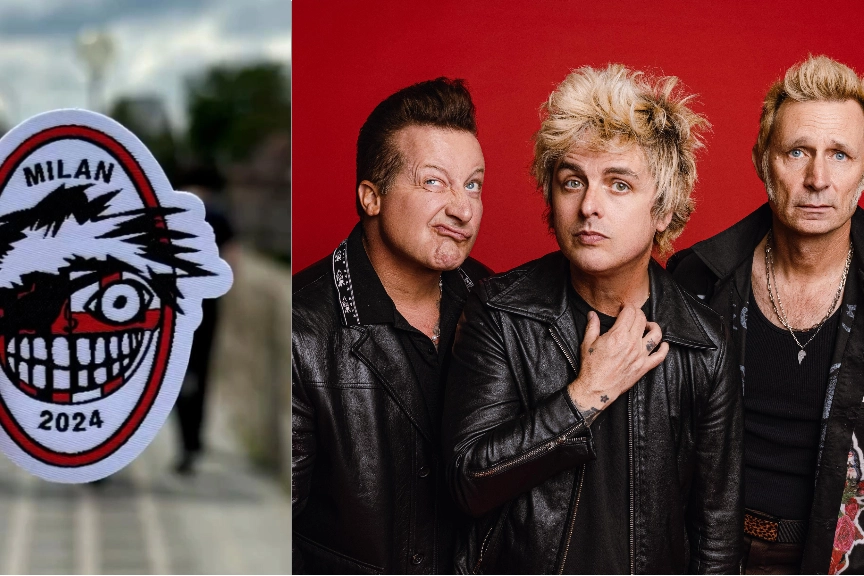 La patch dedicata al Milan; a destra, i Green Day