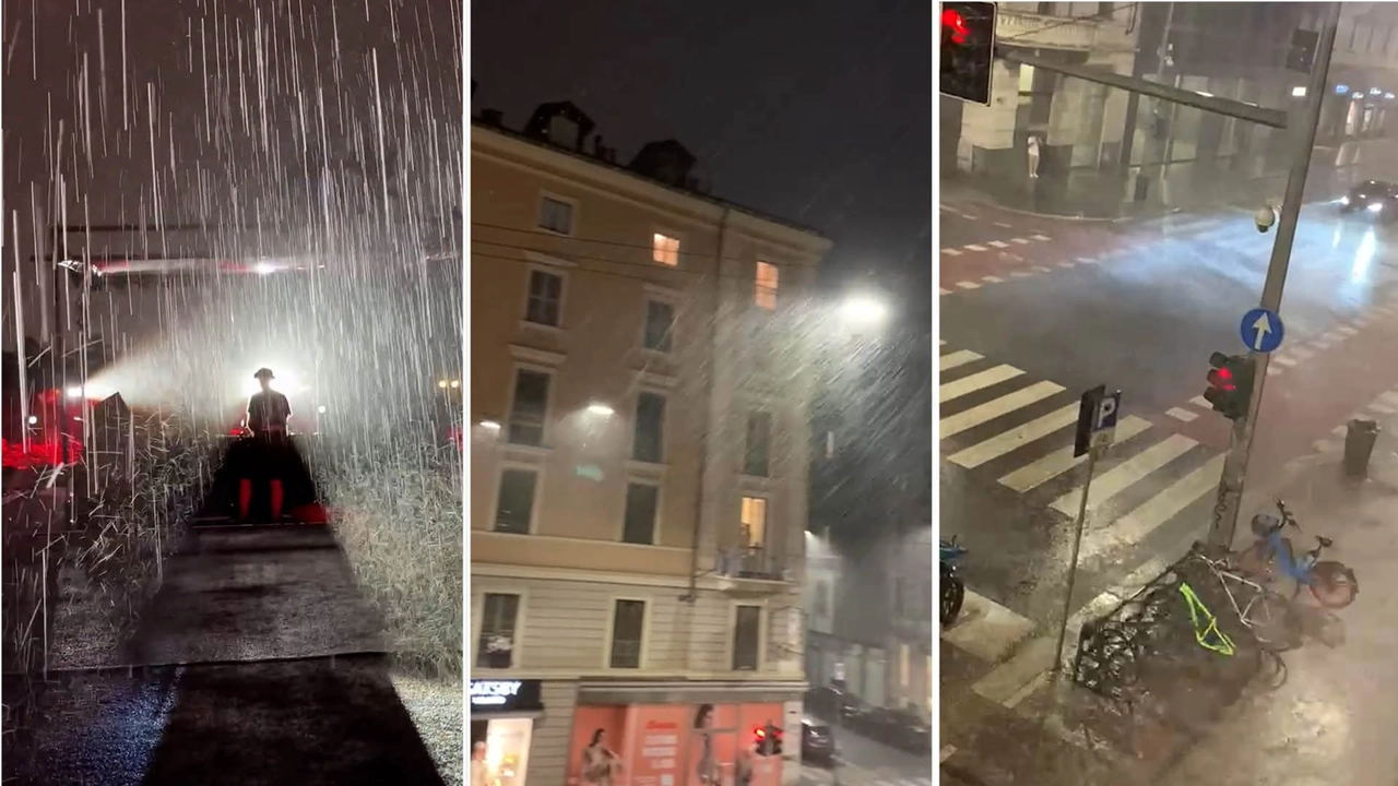 La tempesta su Milano: pioggia e grandine nel capoluogo