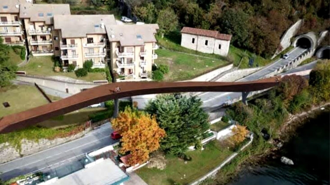 Il rendering della pista ciclopedonale fra Lecco e Abbadia: se tutto va bene, sarà pronta per il 2028