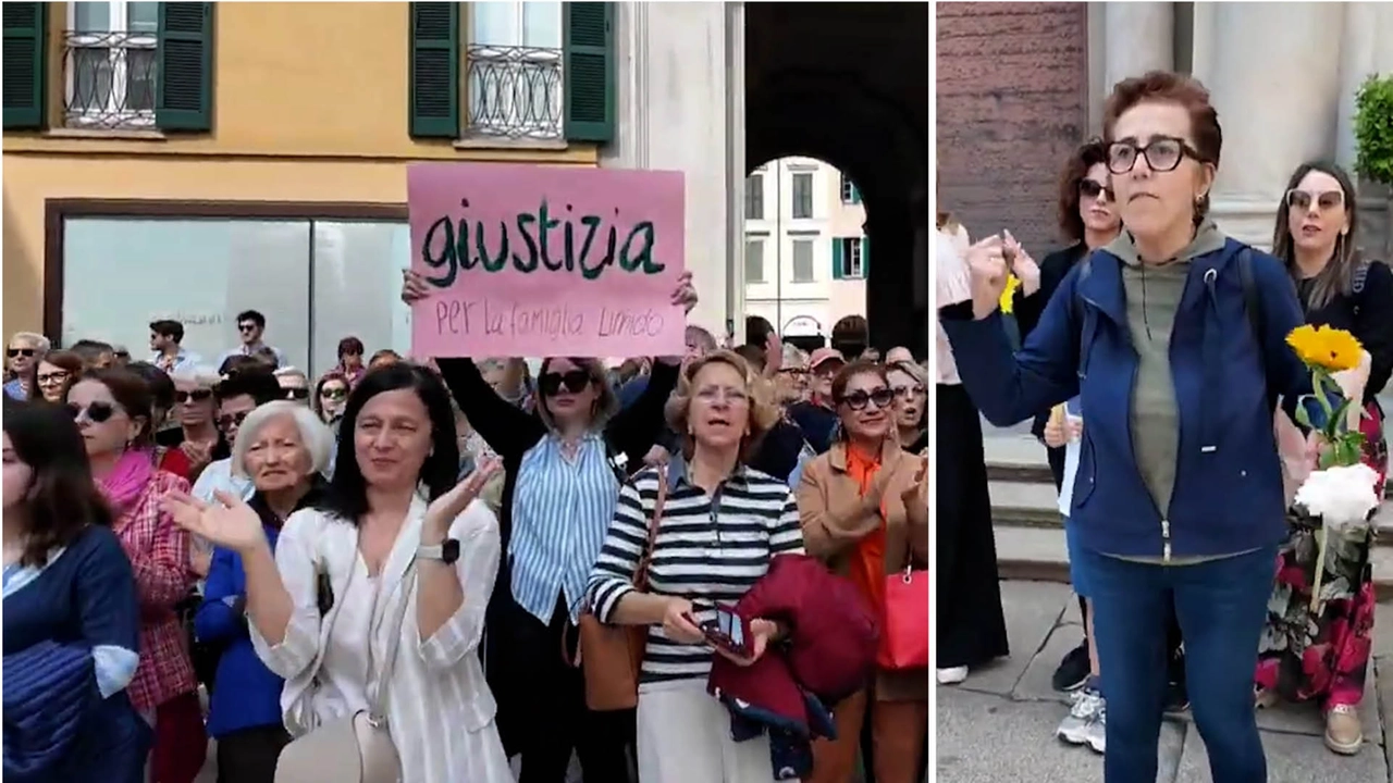 Le persone in piazza per Lavinia Limido e sua mamma Marta Criscuolo