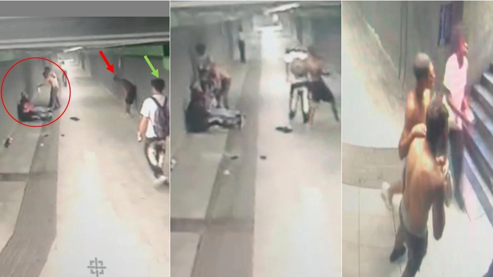 La sequenza dell'aggressione in Stazione Centrale a Milano