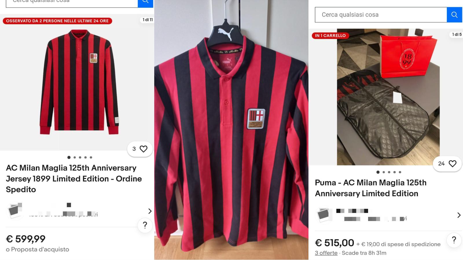 Maglia per i 125 anni del Milan: edizione limitata esaurita. E ora si vende in rete a prezzo triplo