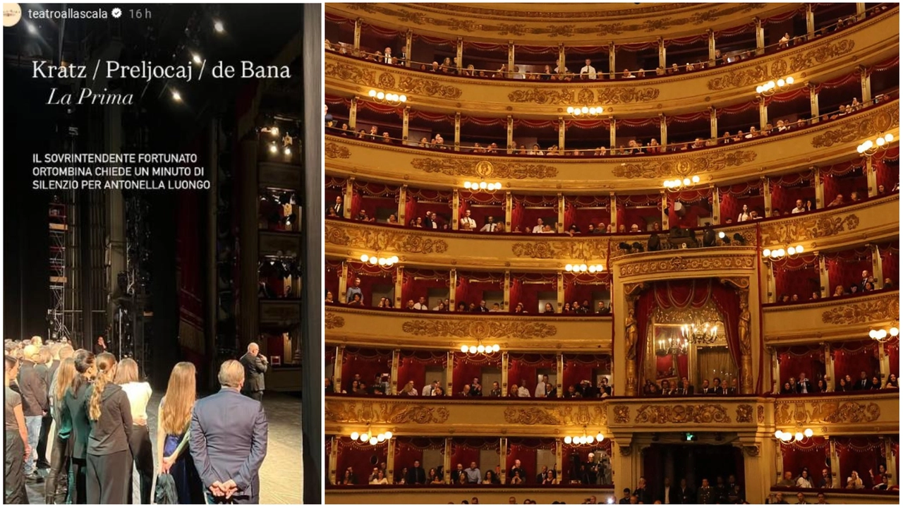 A sinistra la foto condivisa su Instagram dal Teatro alla Scala, a destra una foto di archivio del Piermarini