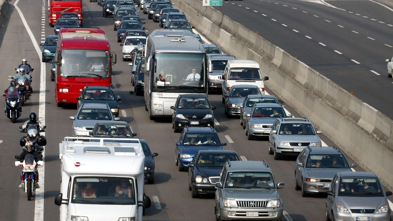 Code in autostrada in una foto di archivio