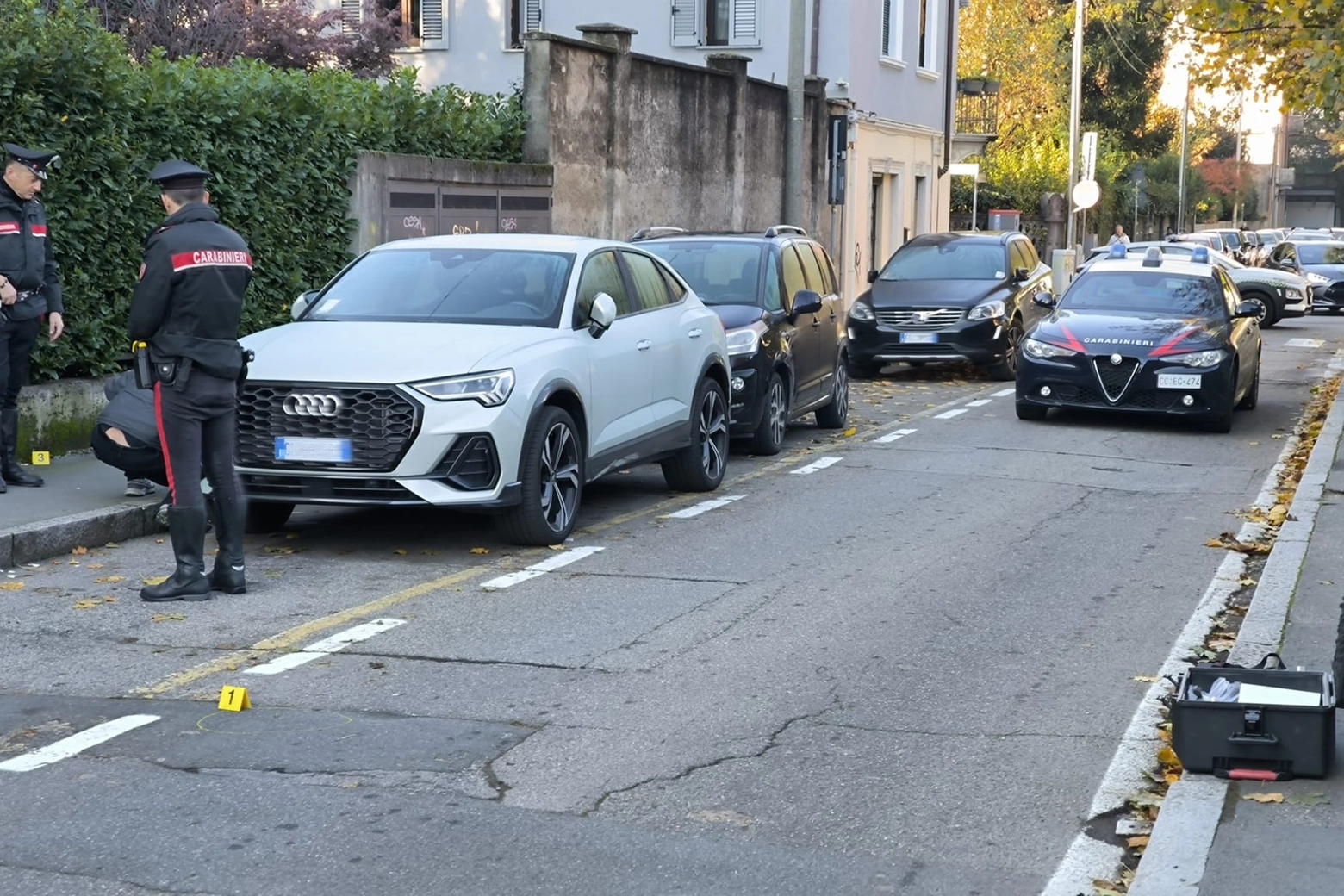 I rilievi dei carabinieri della Compagnia di Saronno