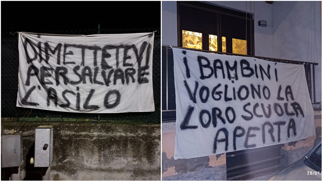 Due degli striscioni comparsi a Santo Stefano