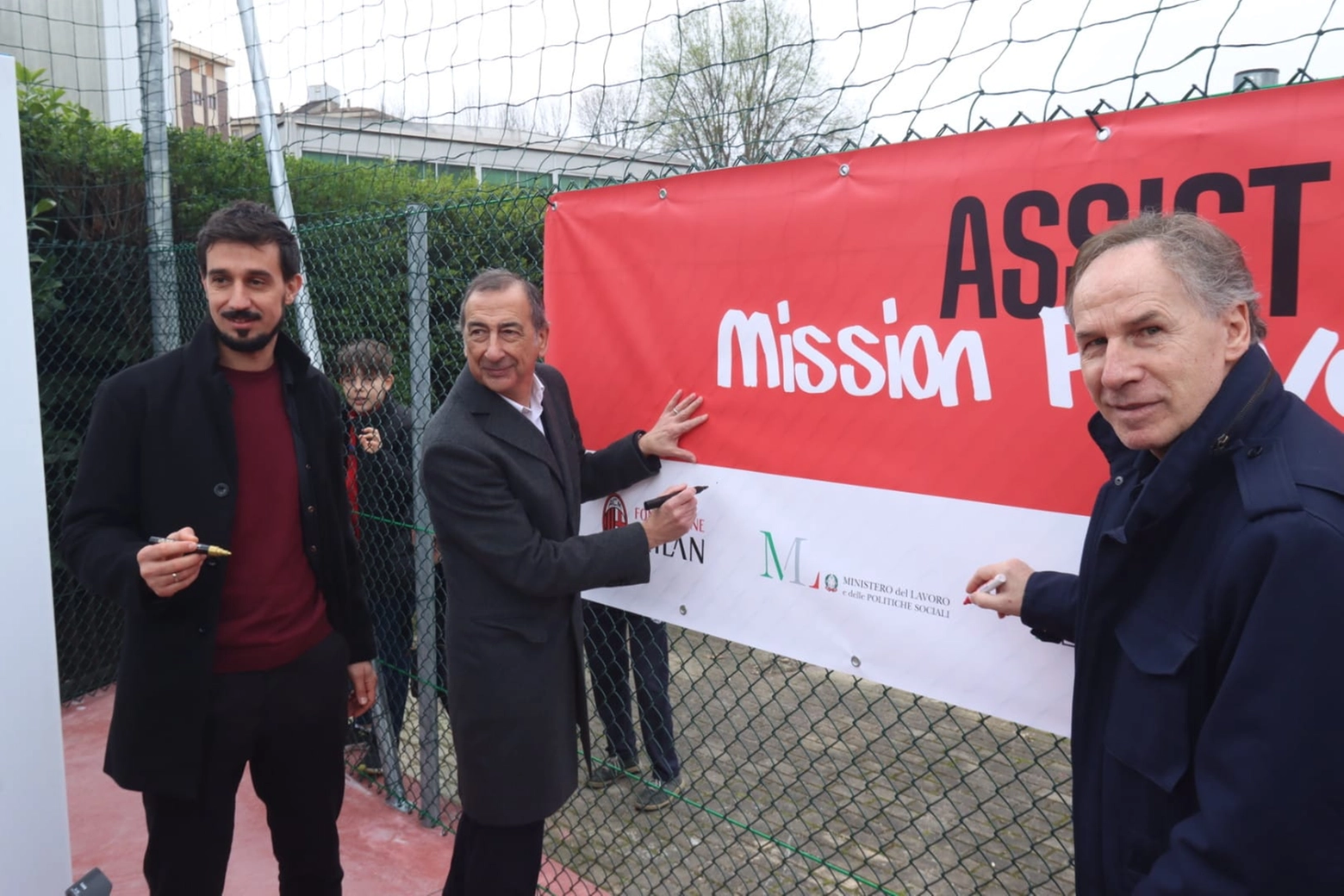 Bruno Astori, Beppe Sala e Franco Baresi all'inaugurazione del nuovo Spazio Fontanelli (foto Paolo Salmoirago)
