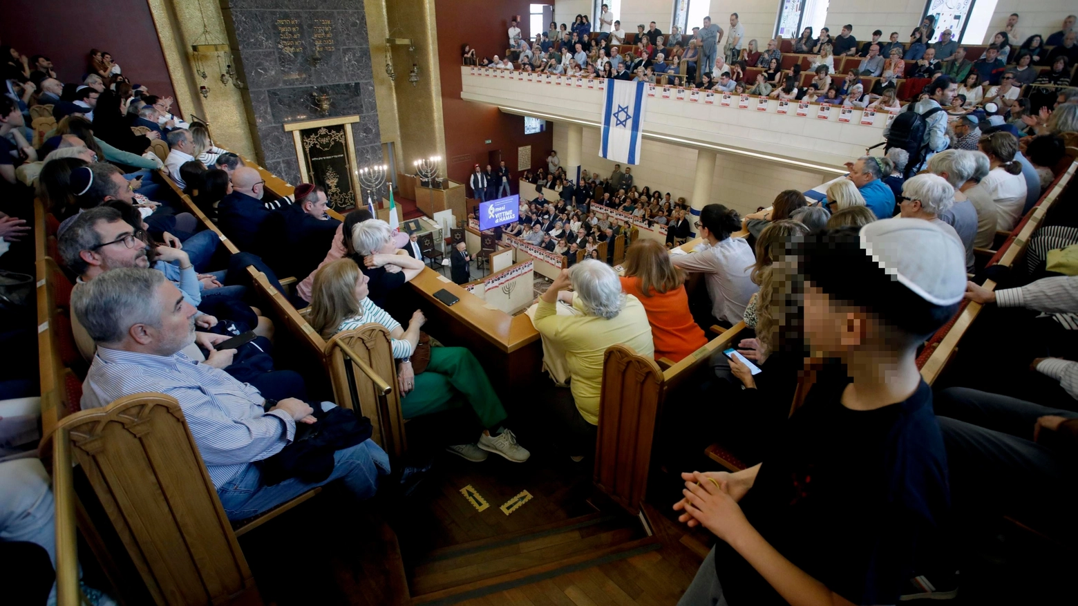 Commemorazione vittime di Hamas alla Sinagoga Centrale