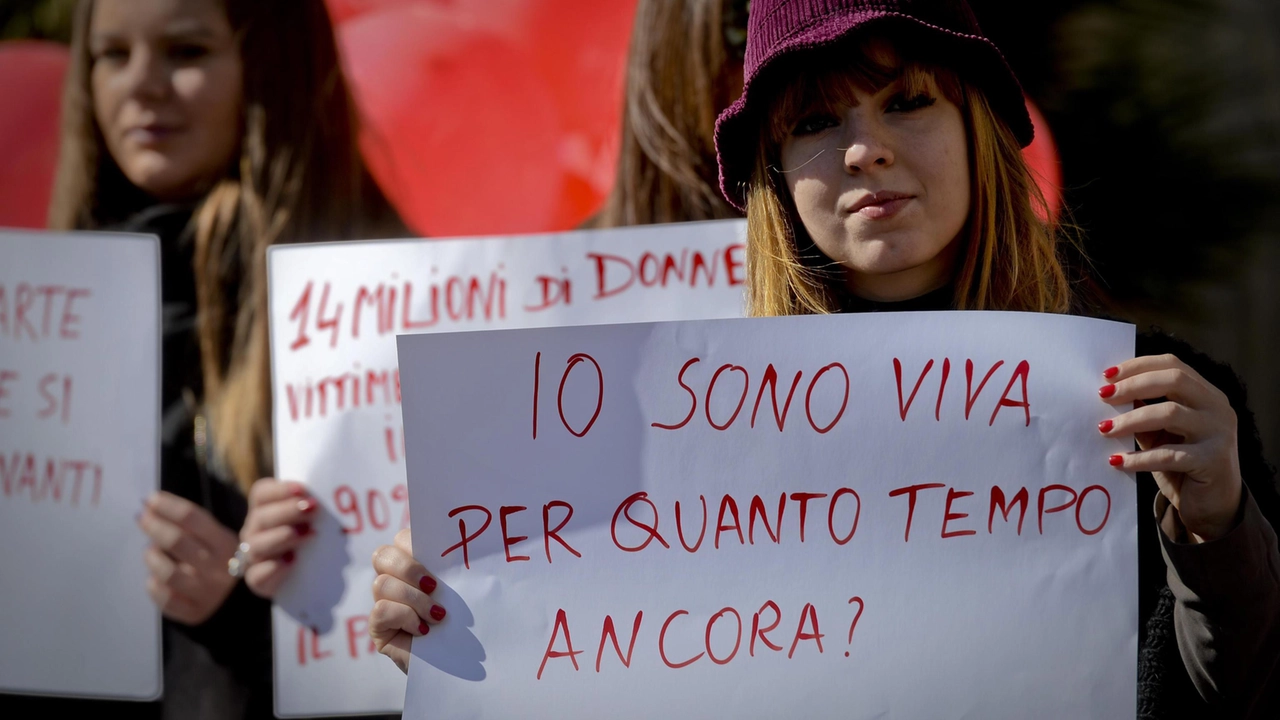 Una manifestazione contro la violenza sulle donne