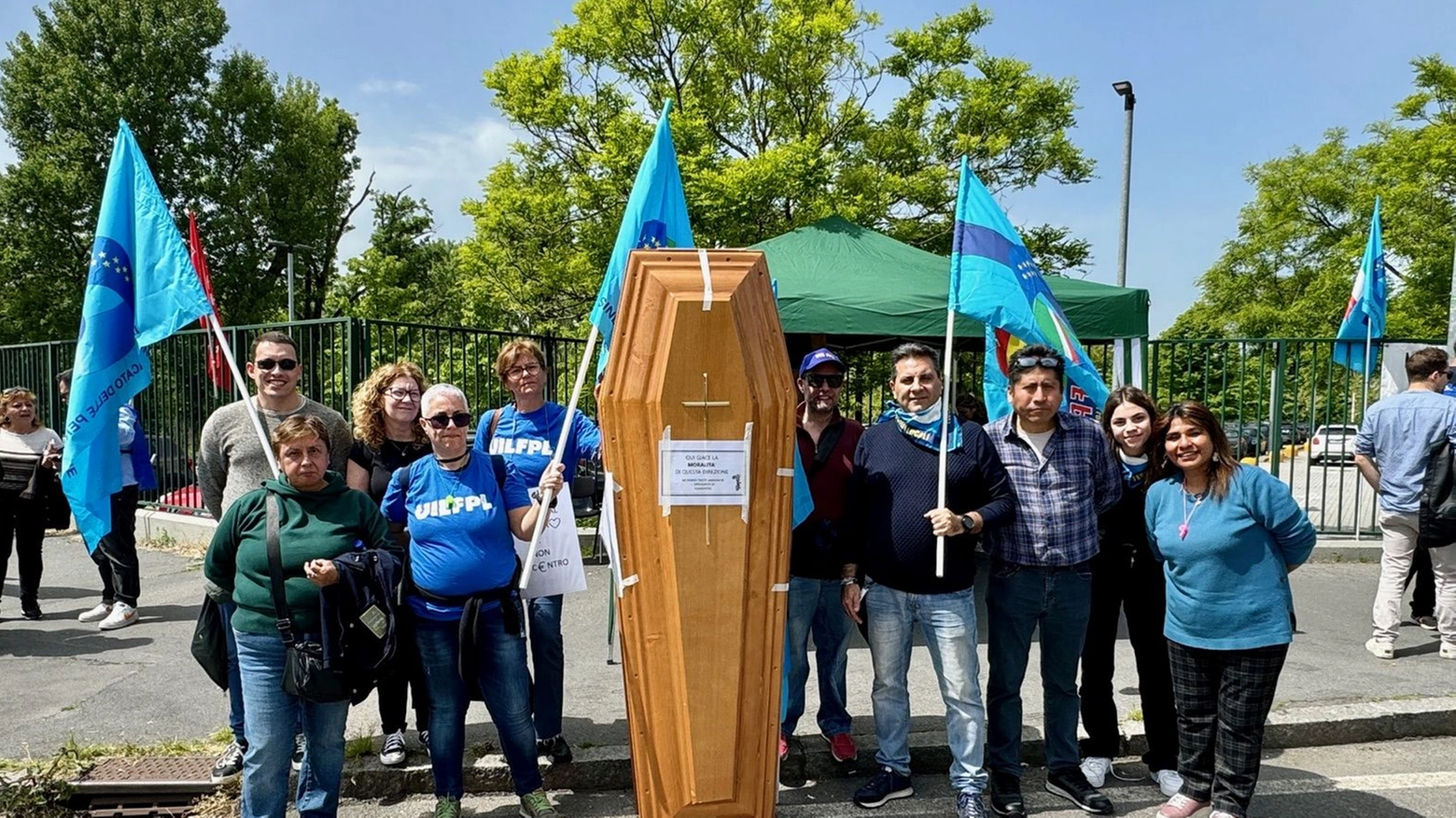 La protesta a Rozzano