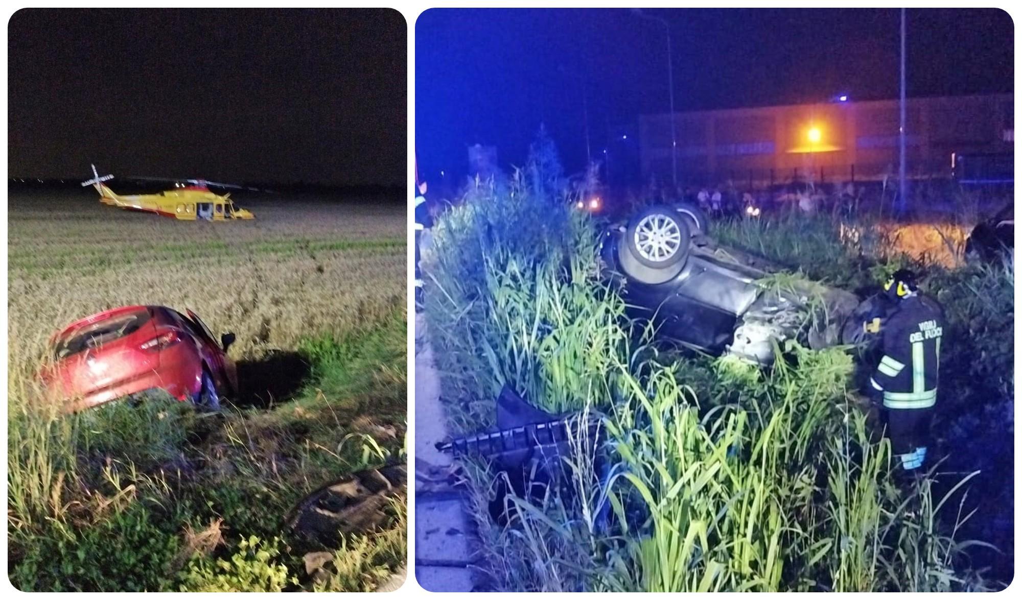 Incidente tra due auto a Copiano, una vettura si ribalta e un’altra finisce in un campo: morto un 51enne