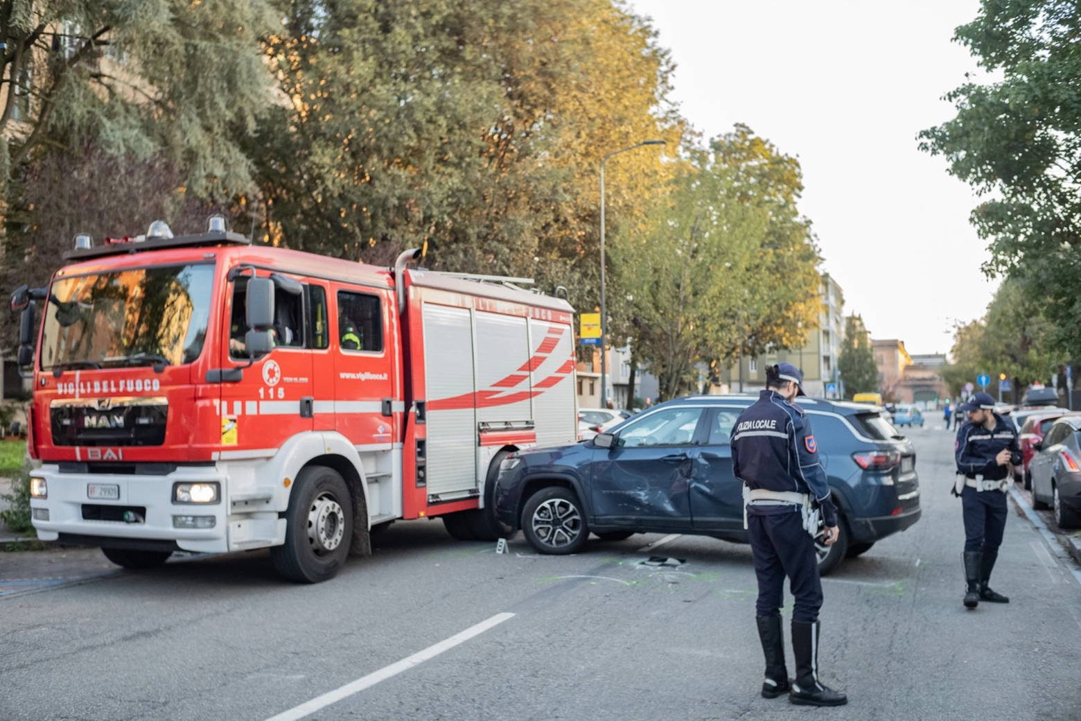 I rilievi sul luogo dell'incidente