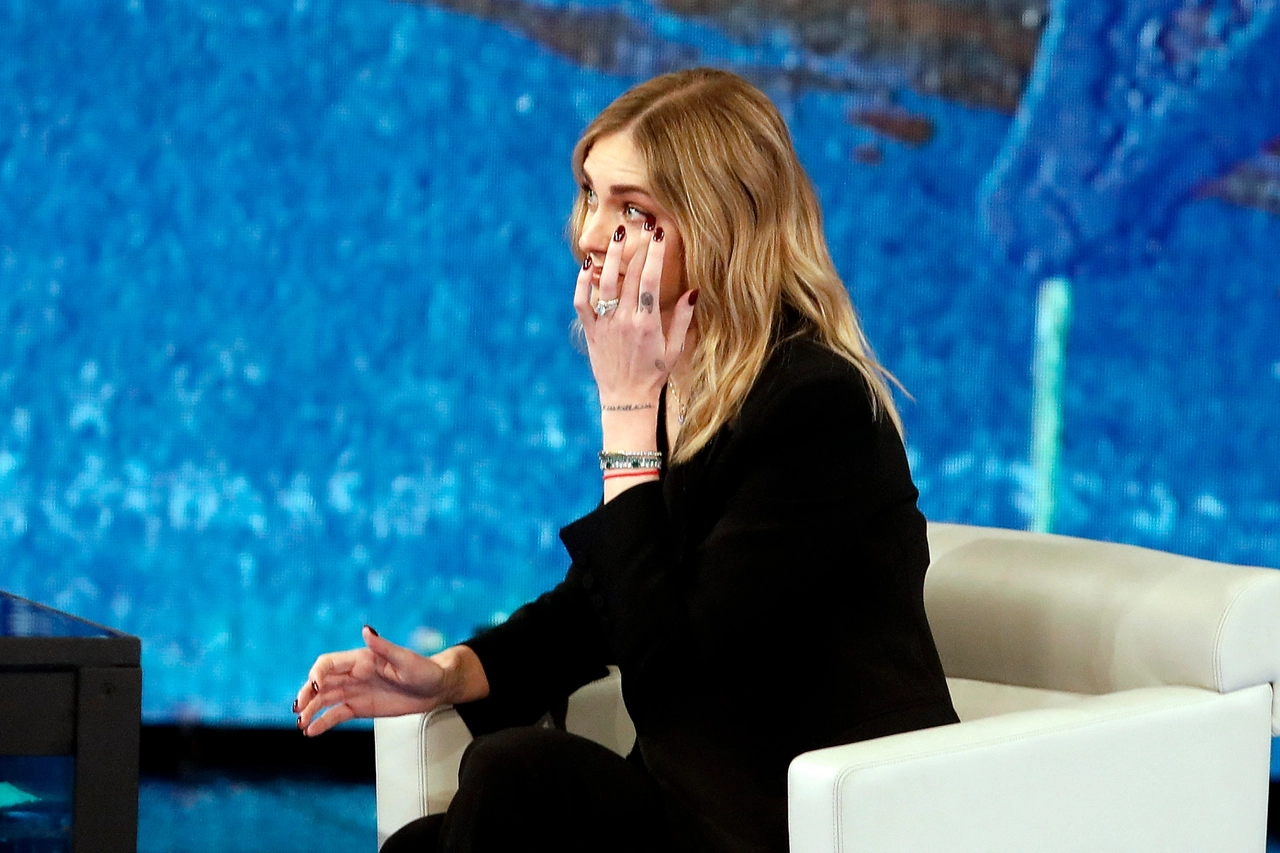 Chiara Ferragni durante l'intervista a Che tempo che fa (Archivio)